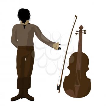 Royalty Free Clipart Image of a Man With a Violin