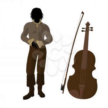 Royalty Free Clipart Image of a Man With a Violin