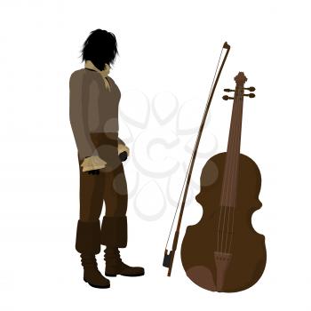 Royalty Free Clipart Image of a Man With a Violin