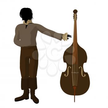 Royalty Free Clipart Image of a Man and Violin