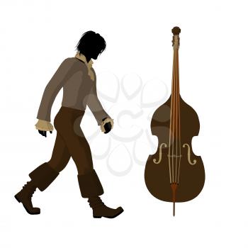 Royalty Free Clipart Image of a Man and Violin