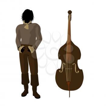 Royalty Free Clipart Image of a Man and Violin