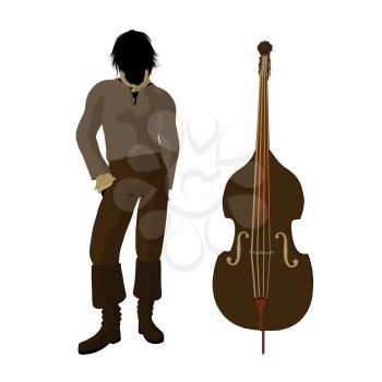 Royalty Free Clipart Image of a Man and Violin