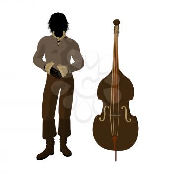 Royalty Free Clipart Image of a Man and Violin