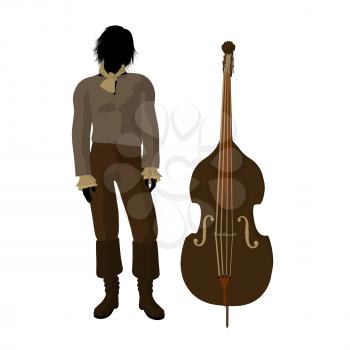 Royalty Free Clipart Image of a Man and Violin