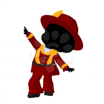 Royalty Free Clipart Image of a Baby Firefighter