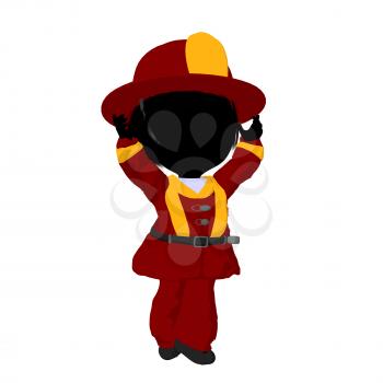 Royalty Free Clipart Image of a Baby Firefighter