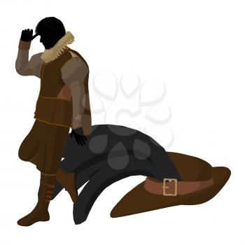 Royalty Free Clipart Image of an Elizabethan Man With a Hat