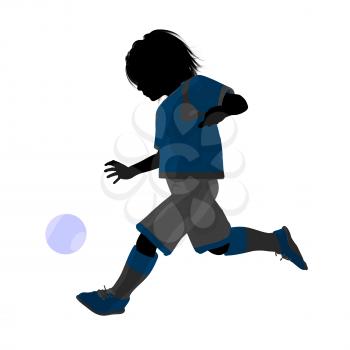 Royalty Free Clipart Image of a Child Playing Soccer