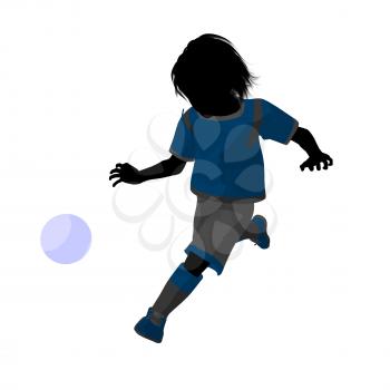 Royalty Free Clipart Image of a Child Playing Soccer