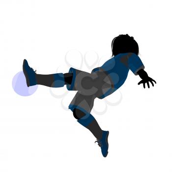 Royalty Free Clipart Image of a Child Playing Soccer