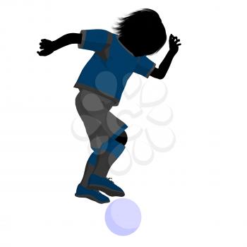 Royalty Free Clipart Image of a Child Playing Soccer