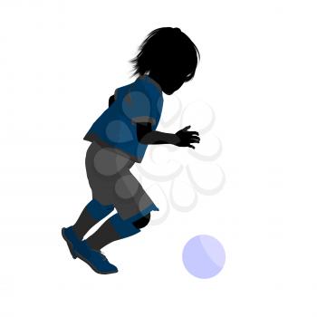 Royalty Free Clipart Image of a Child Playing Soccer