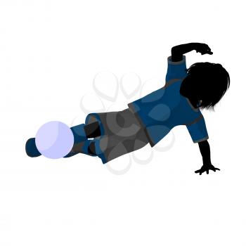 Royalty Free Clipart Image of a Child Playing Soccer