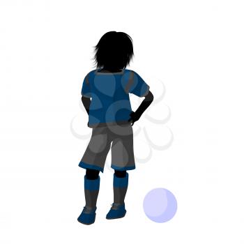 Royalty Free Clipart Image of a Child Playing Soccer