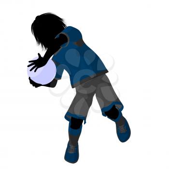 Royalty Free Clipart Image of a Child Playing Soccer