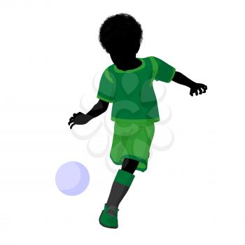 Royalty Free Clipart Image of a Little Boy Playing Soccer