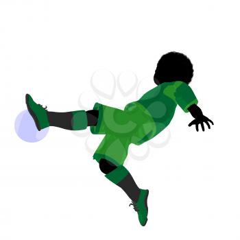 Royalty Free Clipart Image of a Little Boy Playing Soccer