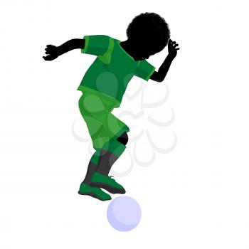 Royalty Free Clipart Image of a Little Boy Playing Soccer