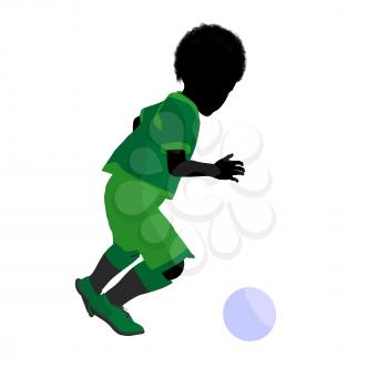 Royalty Free Clipart Image of a Little Boy Playing Soccer