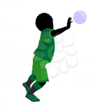 Royalty Free Clipart Image of a Little Boy Playing Soccer