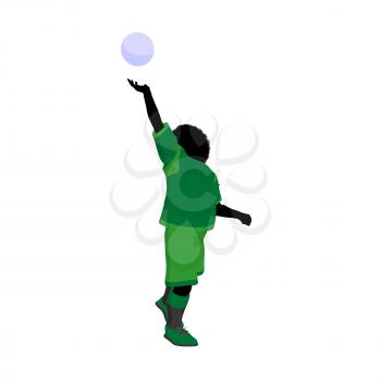 Royalty Free Clipart Image of a Little Boy Playing Soccer