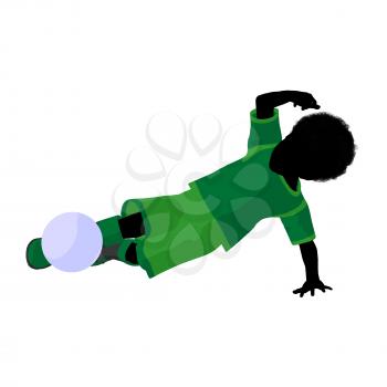 Royalty Free Clipart Image of a Little Boy Playing Soccer