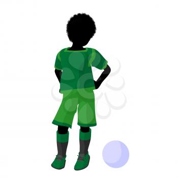 Royalty Free Clipart Image of a Little Boy Playing Soccer