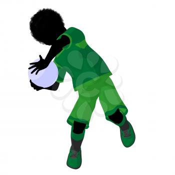 Royalty Free Clipart Image of a Little Boy Playing Soccer