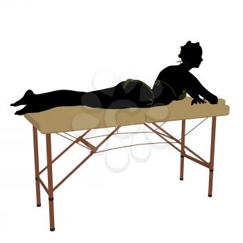 Royalty Free Clipart Image of a Woman on a Massage Table