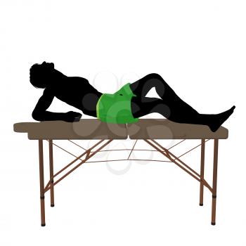 Royalty Free Clipart Image of a Man on a Massage Table