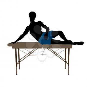 Royalty Free Clipart Image of a Man on a Massage Table