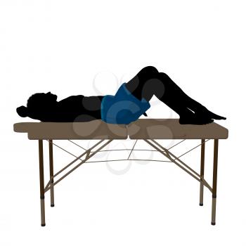 Royalty Free Clipart Image of a Man on a Massage Table