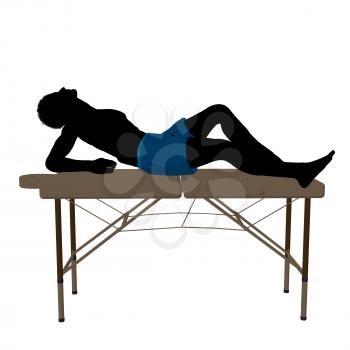 Royalty Free Clipart Image of a Man on a Massage Table