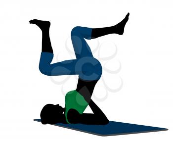 Royalty Free Clipart Image of a Woman Doing Yoga