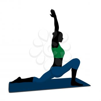 Female yoga art illustration silhouette on a white background