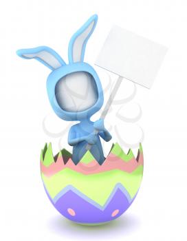 3D Illustration of a Man in an Easter Bunny Suit