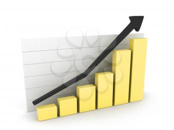 3D Illustration of a Marketing Graph