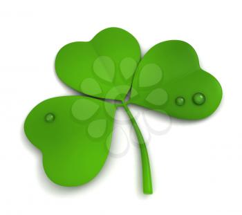 3D Illustration of a Shamrock Isolated on White