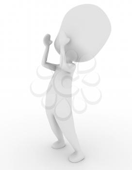 3D Illustration of a Man Shouting