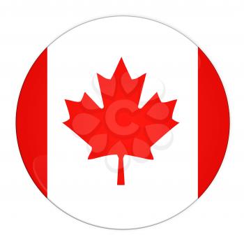 Abstract illustration: button with flag from Canada country