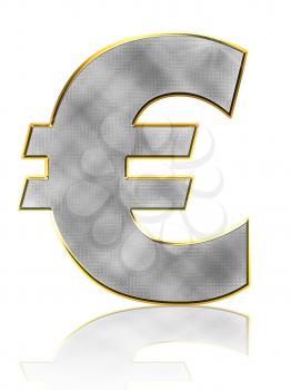 Abstract Bling Euro Symbol on white with reflection