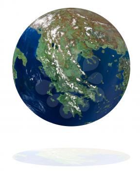 Greece on the Earth planet. Data source: Nasa