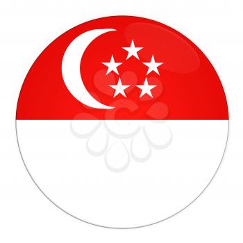 Abstract illustration: button with flag from Singapore 
country