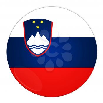 Abstract illustration: button with flag from Slovenia country