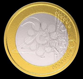 Royalty Free Clipart Image of Two Euros