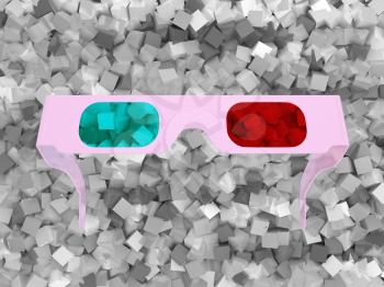 Royalty Free Clipart Image of Cinema 3D Glasses