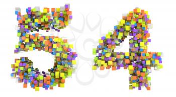 Royalty Free Clipart Image of Cubed Numerals 