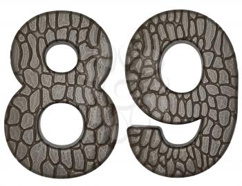 Royalty Free Clipart Image of Alligator Skin Numeral Font