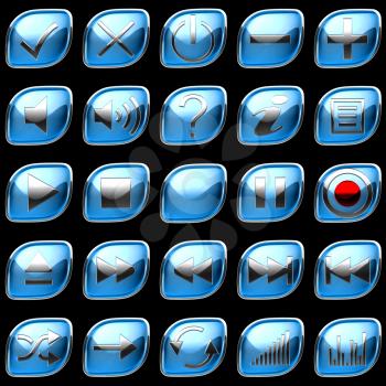 Royalty Free Clipart Image of Control Panel Buttons